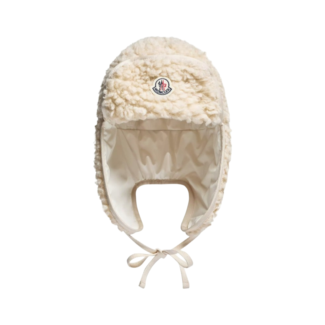 (W) 몽클레르 테디 햇 이어플랩 화이트 아이보리 - 25FW((W) Moncler Teddy Hat with Earflap White Ivory - 25FW)