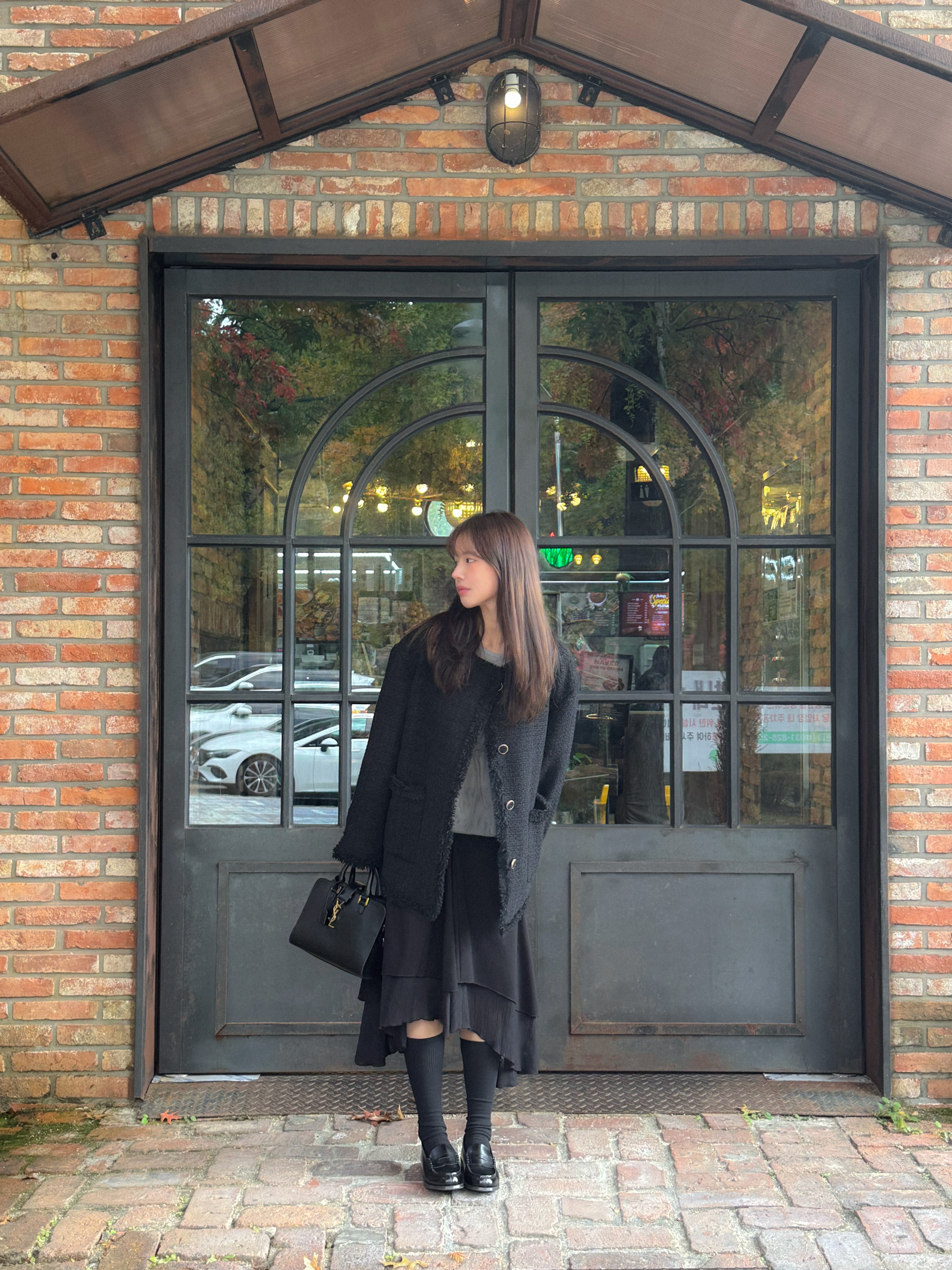 Haruta HS-304 Penny Loafer Black 착용 스타일 - 1