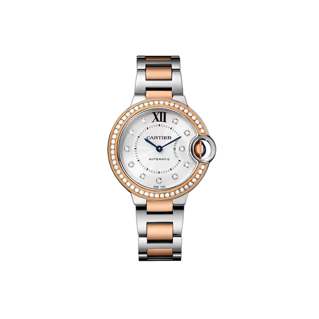 ITMFHWGKQRJH Cartier Ballon Bleu Medium 33-WE902077 Diamond Bezel Silver 11P No. 6998