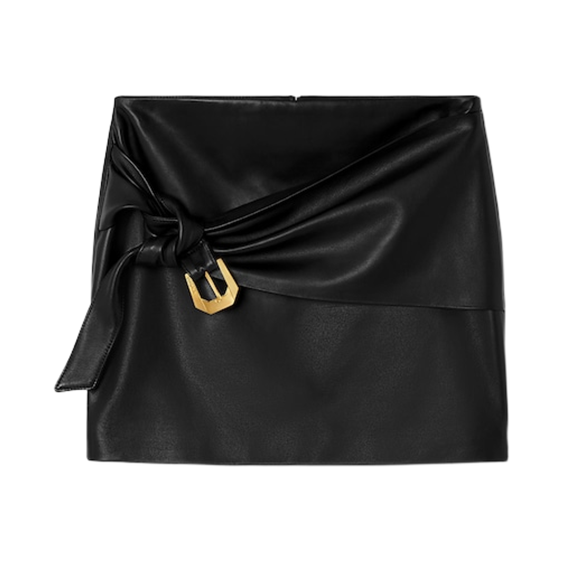 1020329-1A14722-1B000 (W) Versace Leather Mini Skirt Black