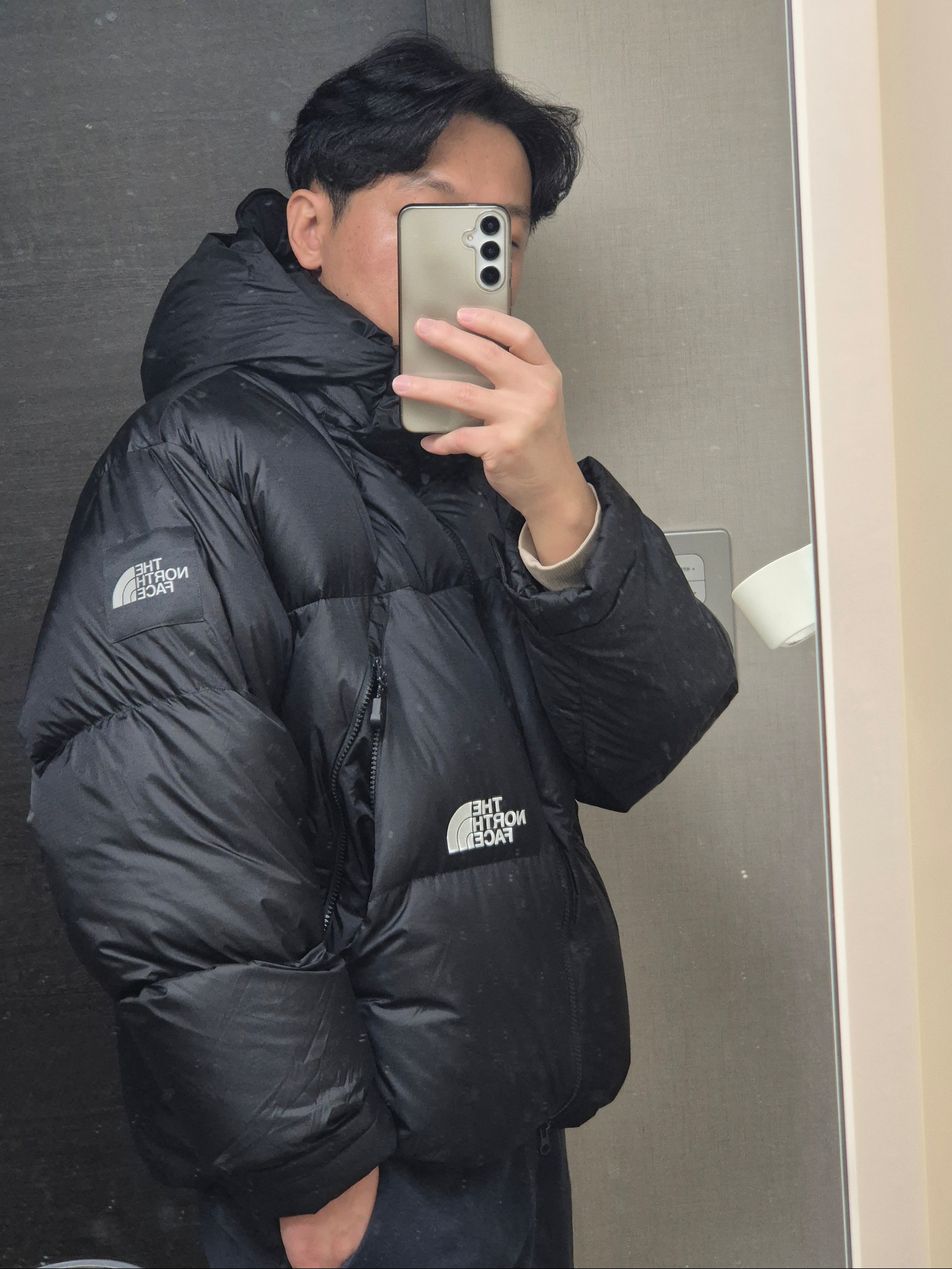 The North Face White Label Project Down Jacket RDS Black - 25FW 착용 스타일 - 2