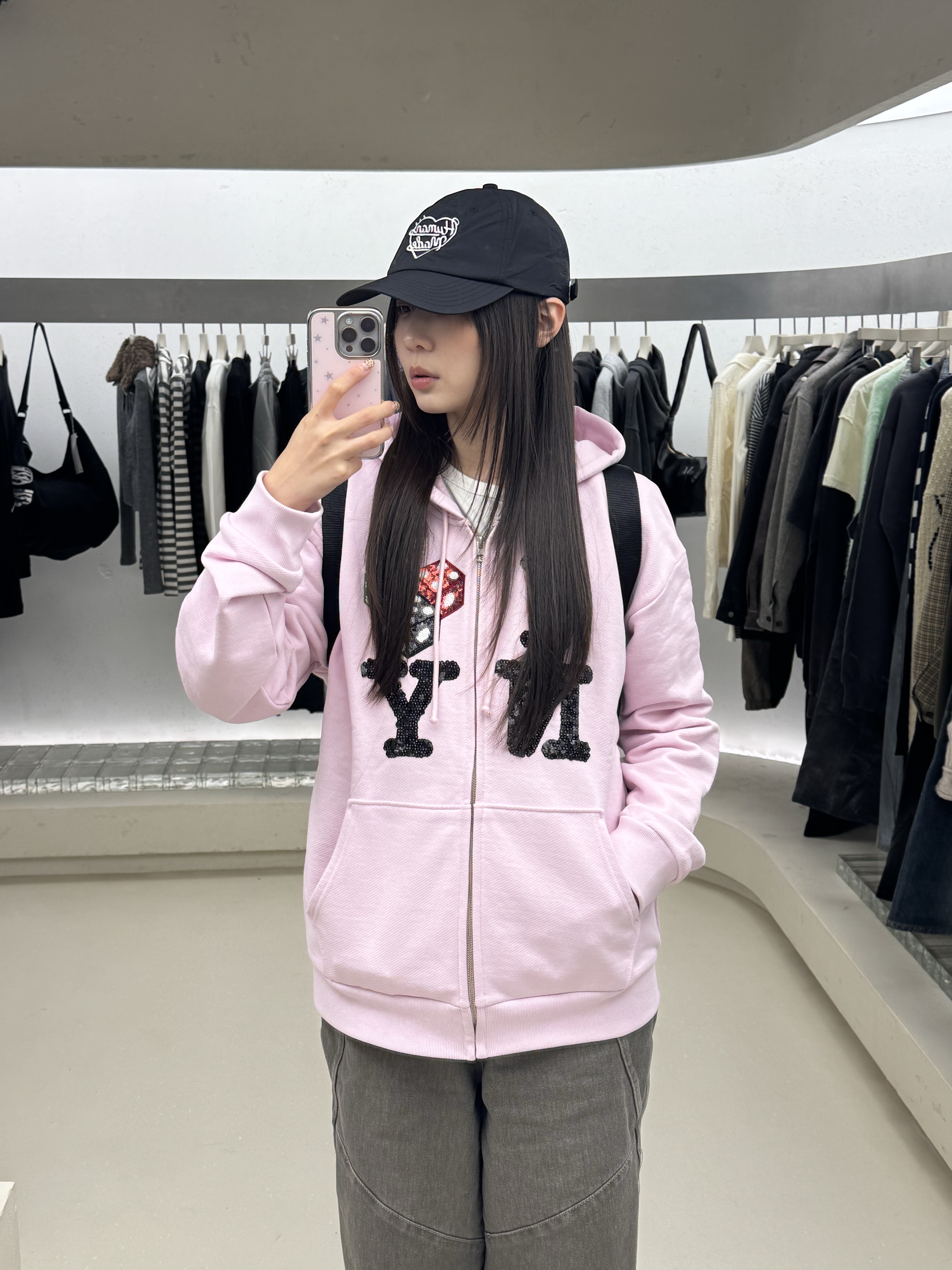 Human Made 5 Panel Nylon Cap Black 착용 스타일 - 1