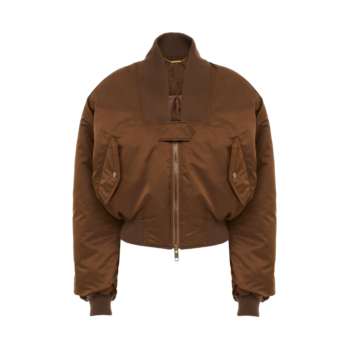 (W) 끌로에 나일론 봄버 자켓 브라운((W) Chloe Nylon Bomber Jacket Brown)