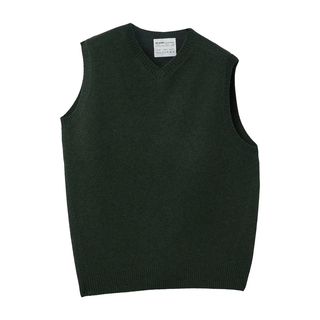 커스텀멜로우 헤드메이너 울 트위스트 베스트 그린(Customellow Hed Mayner Wool Twisted Vest Green)