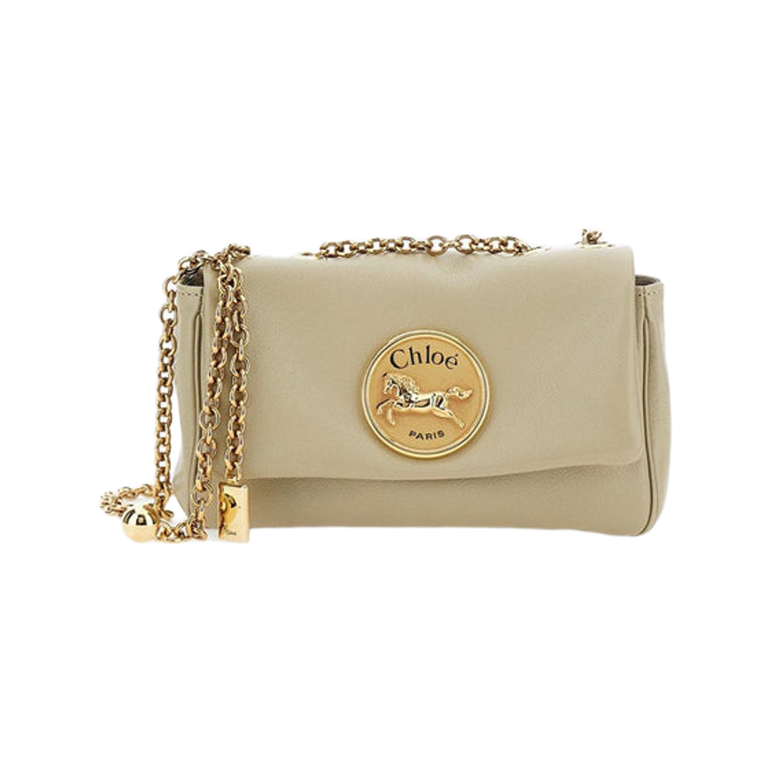 CH25AS585P7523I Chloe Grained Leather Heritage Shoulder Bag Beige