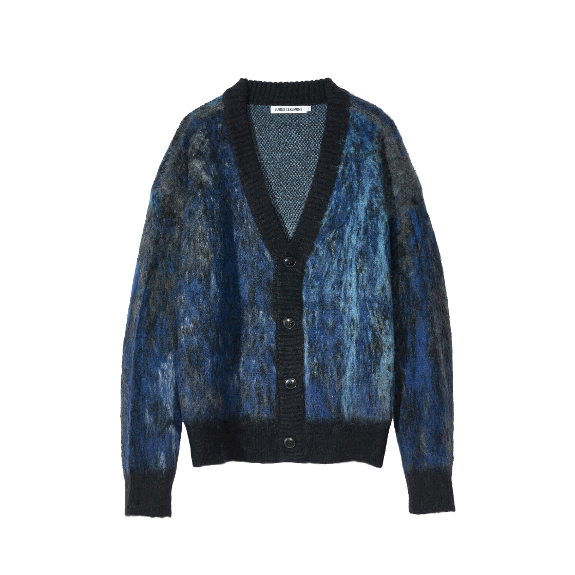 선데이세레머니 그라디언트 자카드 가디건 - 네이비(Sunday Ceremony Gradient Jacquard Cardigan - Navy)