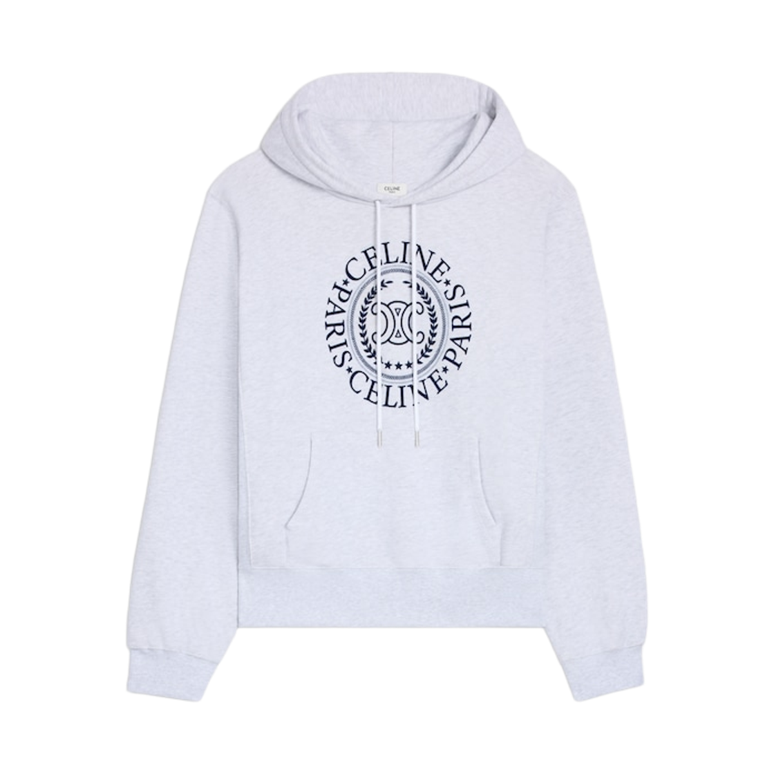 RY0G7670Q-FYY8 (W) Celine Oversized Hoodie in Cotton Fleece Pale Grey Navy