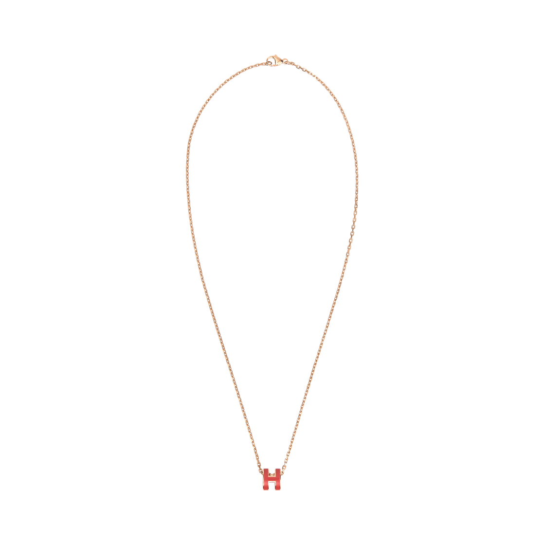 (W) 에르메스 미니 팝아슈 펜던트 로즈 골드 하드웨어 & 오랑쥬 필드((W) Hermes Mini Pop H Pendant Rose Gold & Orange Field)