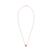 (W) Hermes Mini Pop H Pendant Rose Gold & Orange Field
