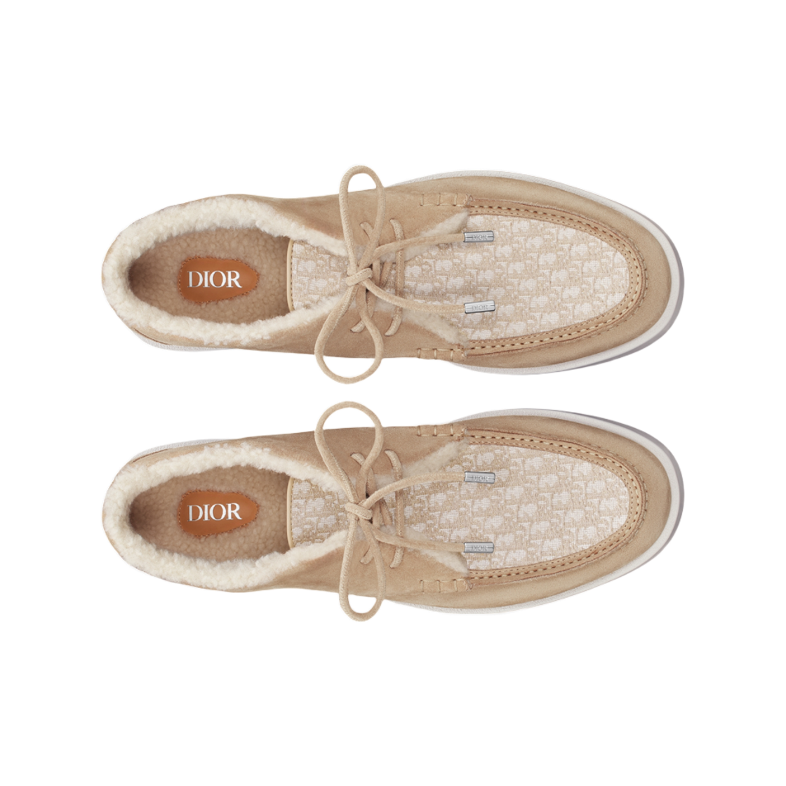 디올 그랑빌 츄카 부츠 스웨이드 & 디올 오블리크 자카드 셔링 베이지 크림(Dior Granville Chukka Boots Suede & Dior Oblique Jacquard Shearling Beige Cream) - 2