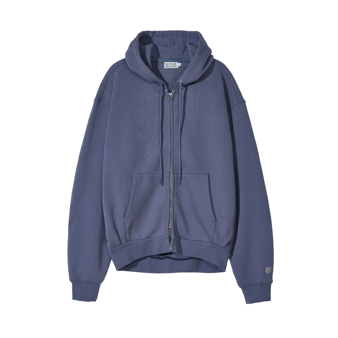 선데이세레머니 베이직 후드 집업 - 블루그레이(Sunday Ceremony Basic Hooded Zip-Up - Blue Grey)