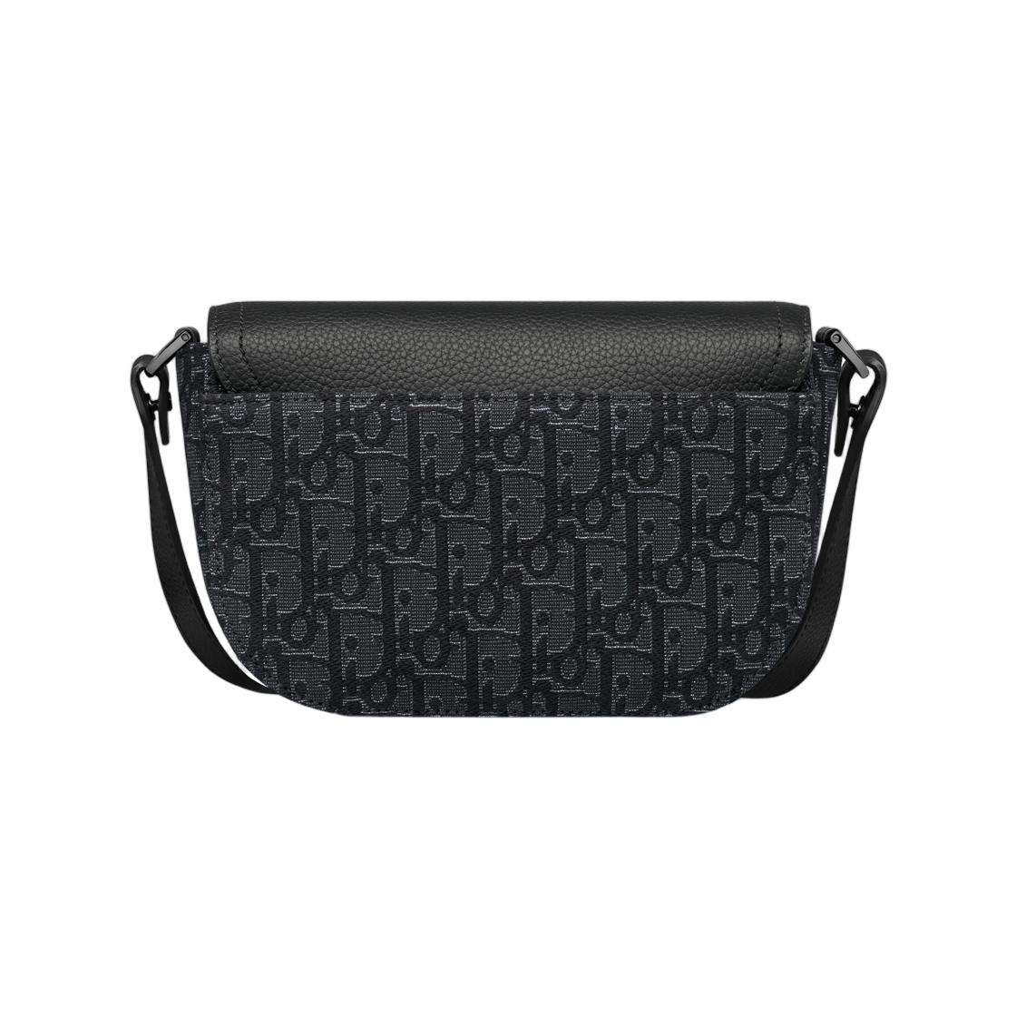디올 새들 미니 플랩 스트랩 백 메탈릭 디올 오블리크 자카드 & 그레인드 카프스킨 실버 블랙(Dior Saddle Mini Flap Strap Bag Metallic Dior Oblique Jacquard & Grained Calfskin Silver Black) - 3