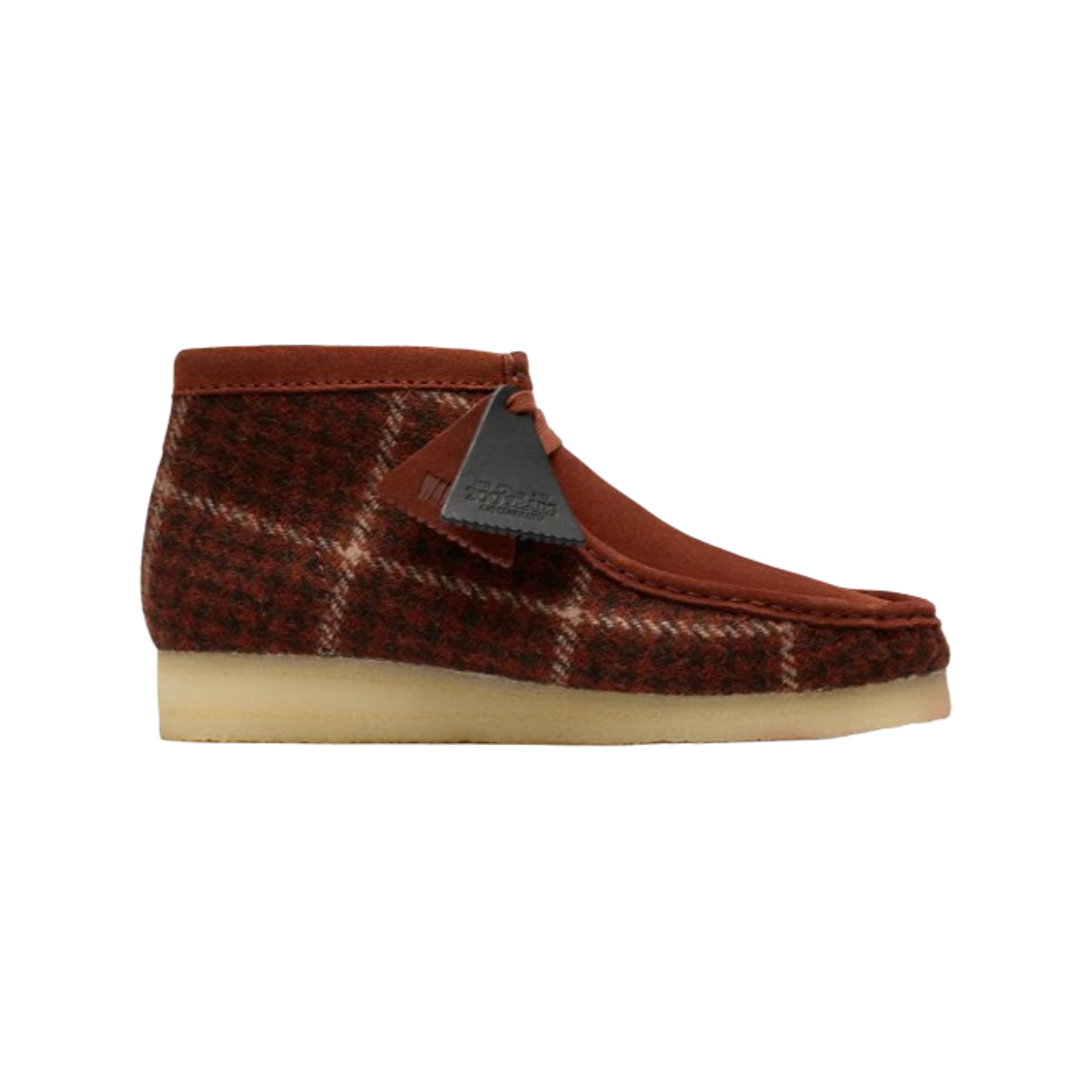 261-82793 Clarks Wallabee Boots Harris Tweed Rust Combination