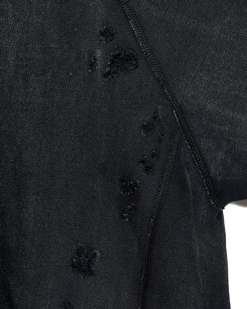 선데이세레머니 디스트레스 워시드 스웻 셔츠 - 블랙(Sunday Ceremony Distressed Washed Sweatshirt - Black) - 4