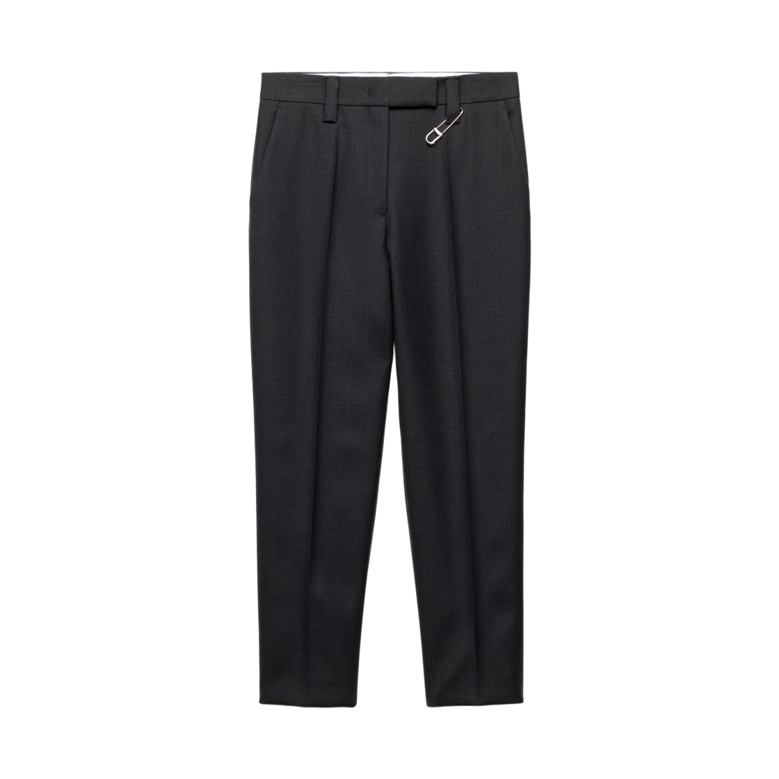 프라다 핀 울 개버딘 팬츠 앤트러사이트 그레이(Prada Wool Gabardine Pants with Pin Anthracite Grey) - 1