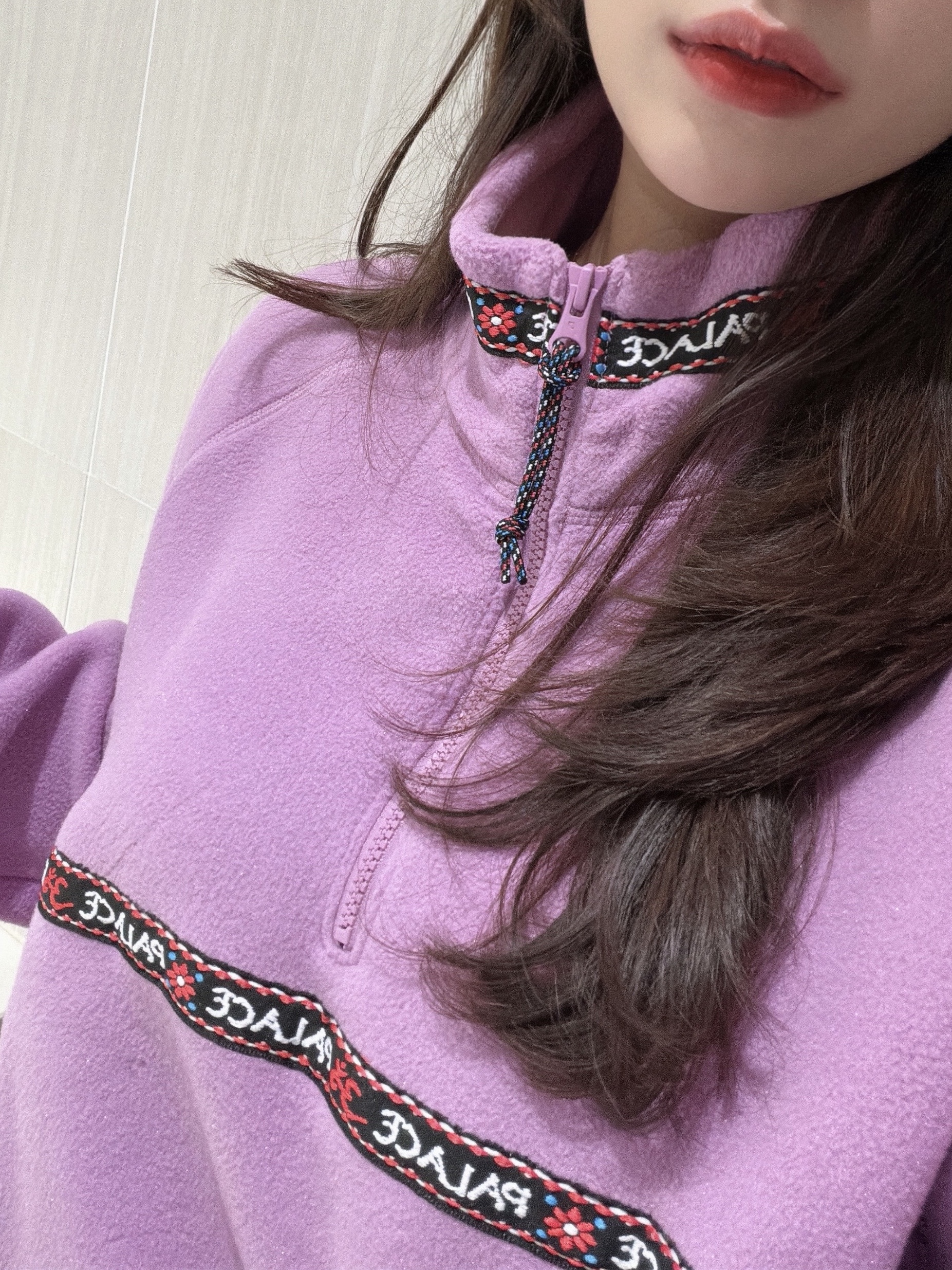 Palace Polartec OM 1/4 Zip Purple - 25FW 착용 스타일