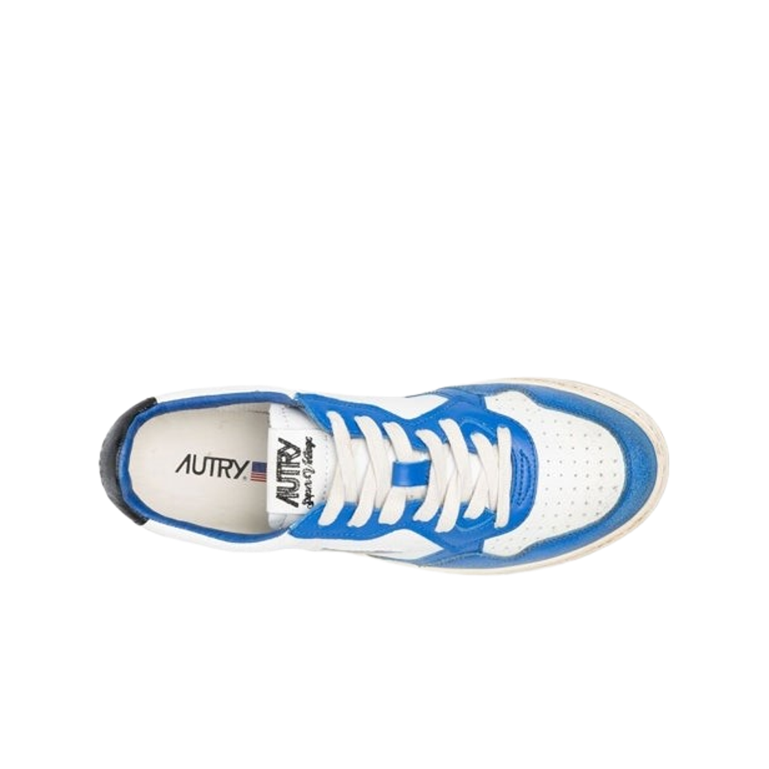(W) 오트리 슈퍼 빈티지 메달리스트 로우 레더 스니커즈 화이트 블루((W) Autry Super Vintage Medalist Low Leather Sneakers White Blue) - 2