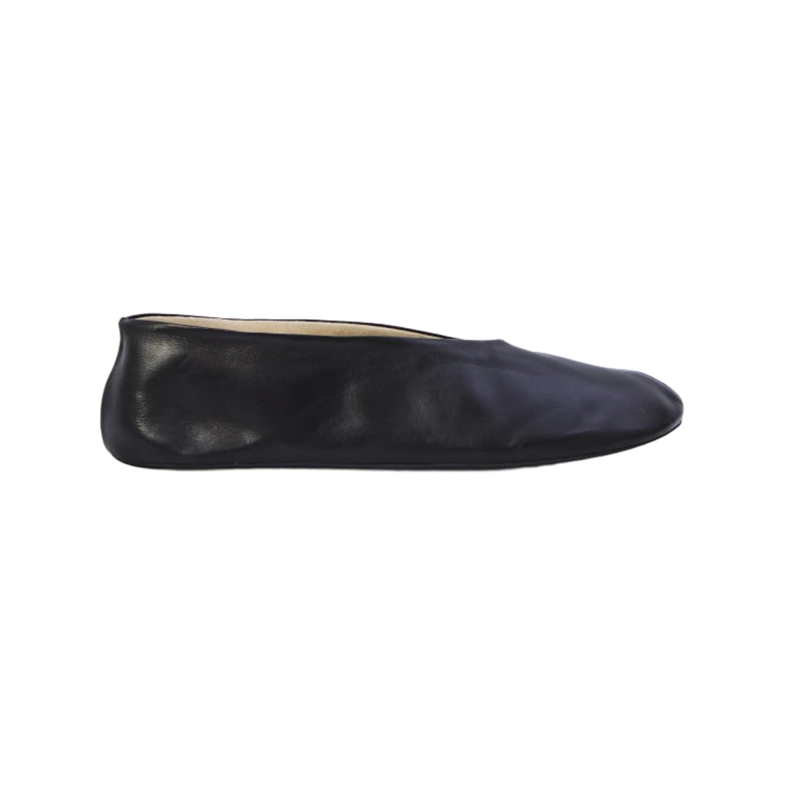 F1638N66BLK (W) The Row Stella Leather Flats Black