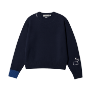 Uniqlo x Anya Hindmarch Premium Lambswool Long Sleeve Crew Neck Sweater Navy