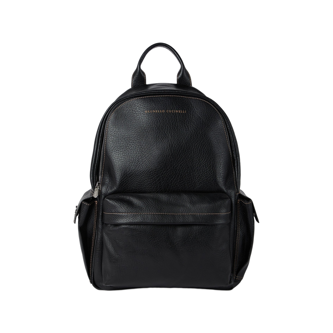 MBZIBU243-C101 Brunello Cucinelli Grained Calfskin Travel Backpack Black