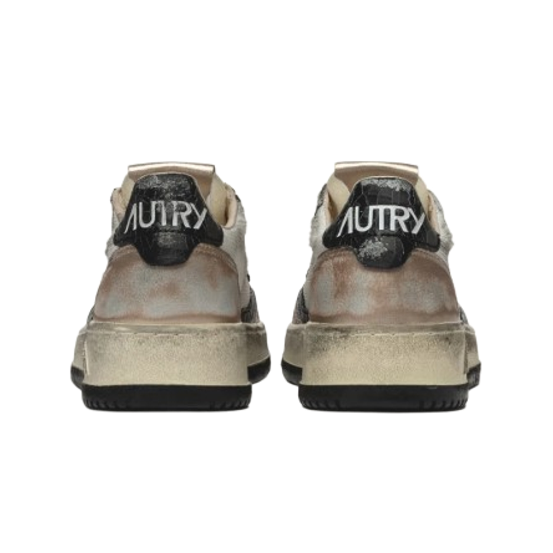 (W) 오트리 슈퍼 빈티지 메달리스트 로우 레더 스니커즈 화이트 골드((W) Autry Super Vintage Medalist Low Leather Sneakers White Gold) - 3