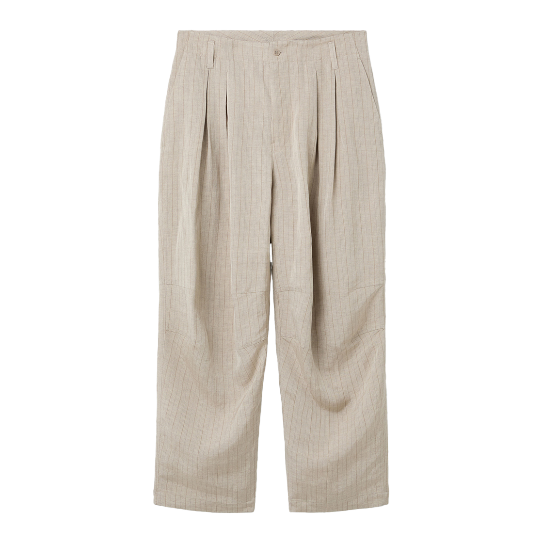 커스텀멜로우 헤드메이너 리넨 커브드 팬츠 베이지(Customellow Hed Mayner Linen Curved Pants Beige)