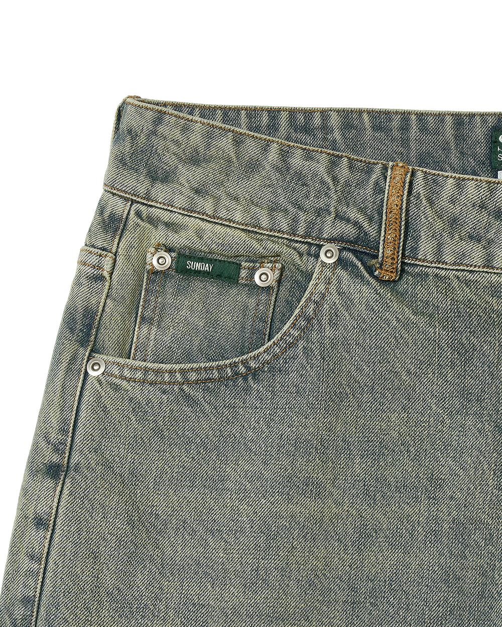 선데이세레머니 빈티지 재패니즈 데님 진 - 샌드(Sunday Ceremony Vintage Japanese Denim Jeans - Sand) - 4