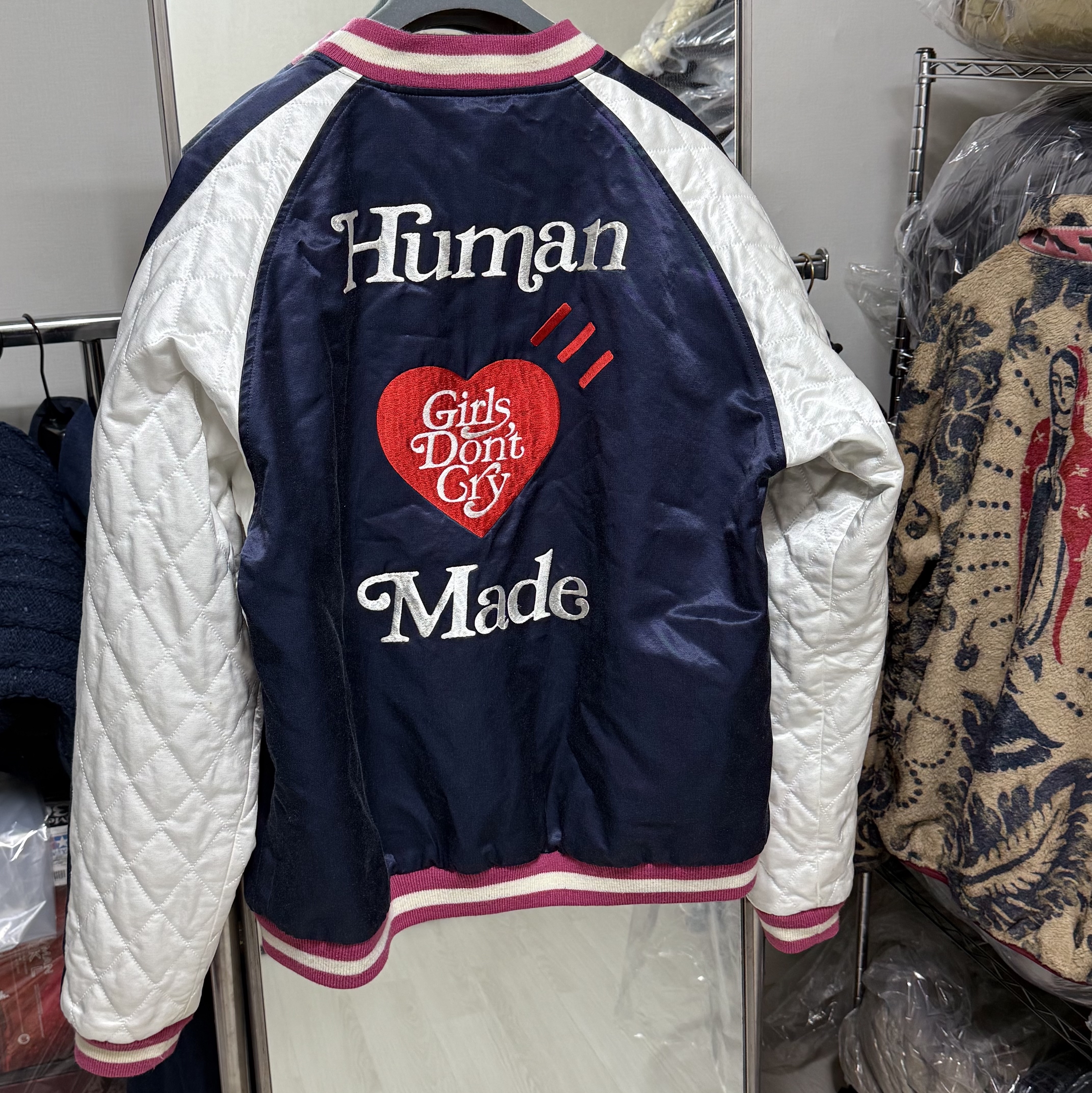 Human Made x Verdy Vick Yokosuka Reversible Jacket Green, Kapital Damask Pattern Maria Fleece Zip Blouson Beige 착용 스타일