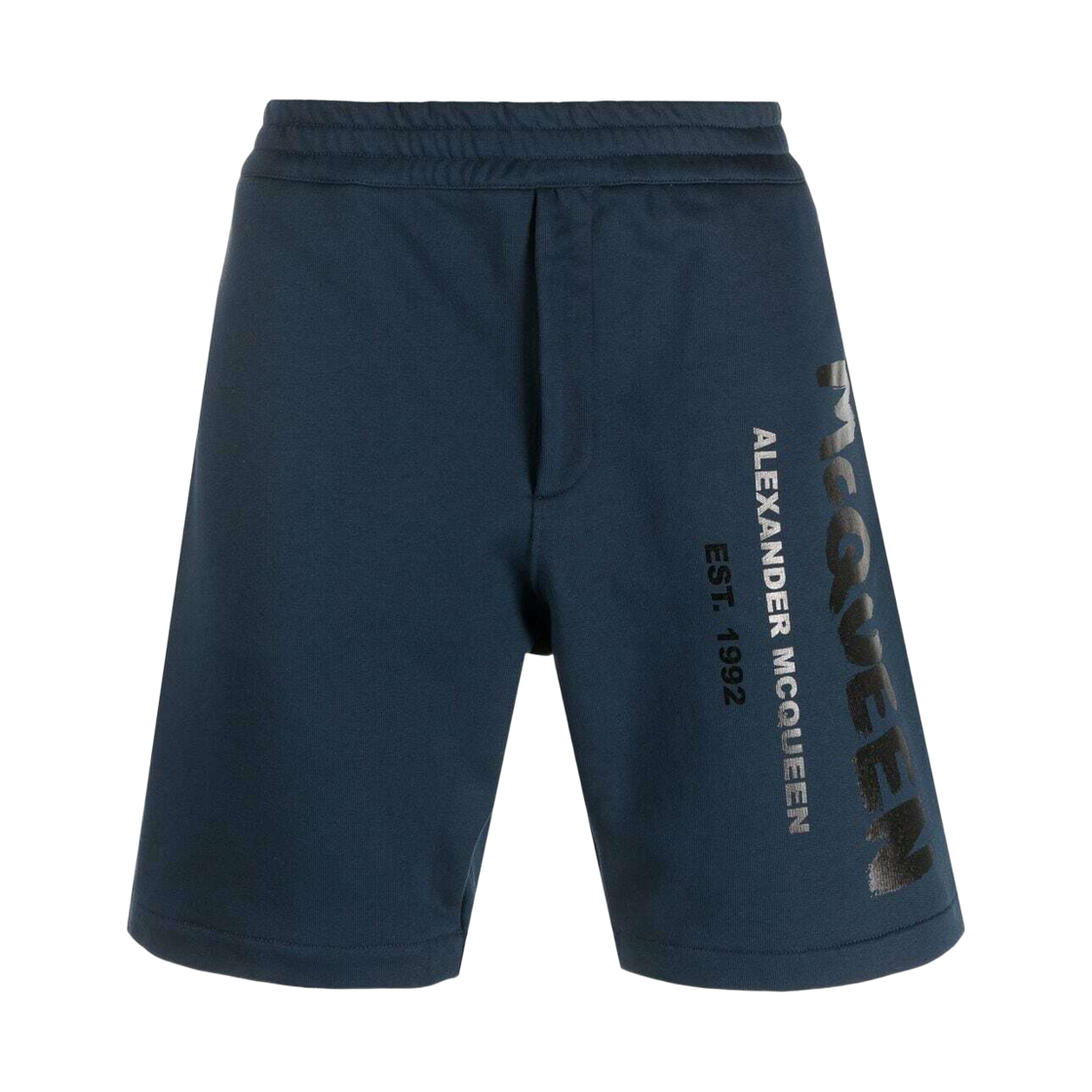 688717QTZ810903 Alexander McQueen Cotton Graffiti Shorts Blue