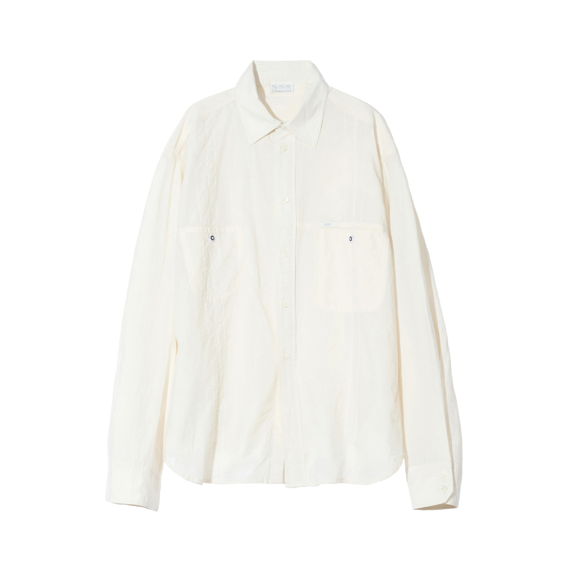 선데이세레머니 사시코 셔츠 - 화이트(Sunday Ceremony Sashiko Shirt - White)