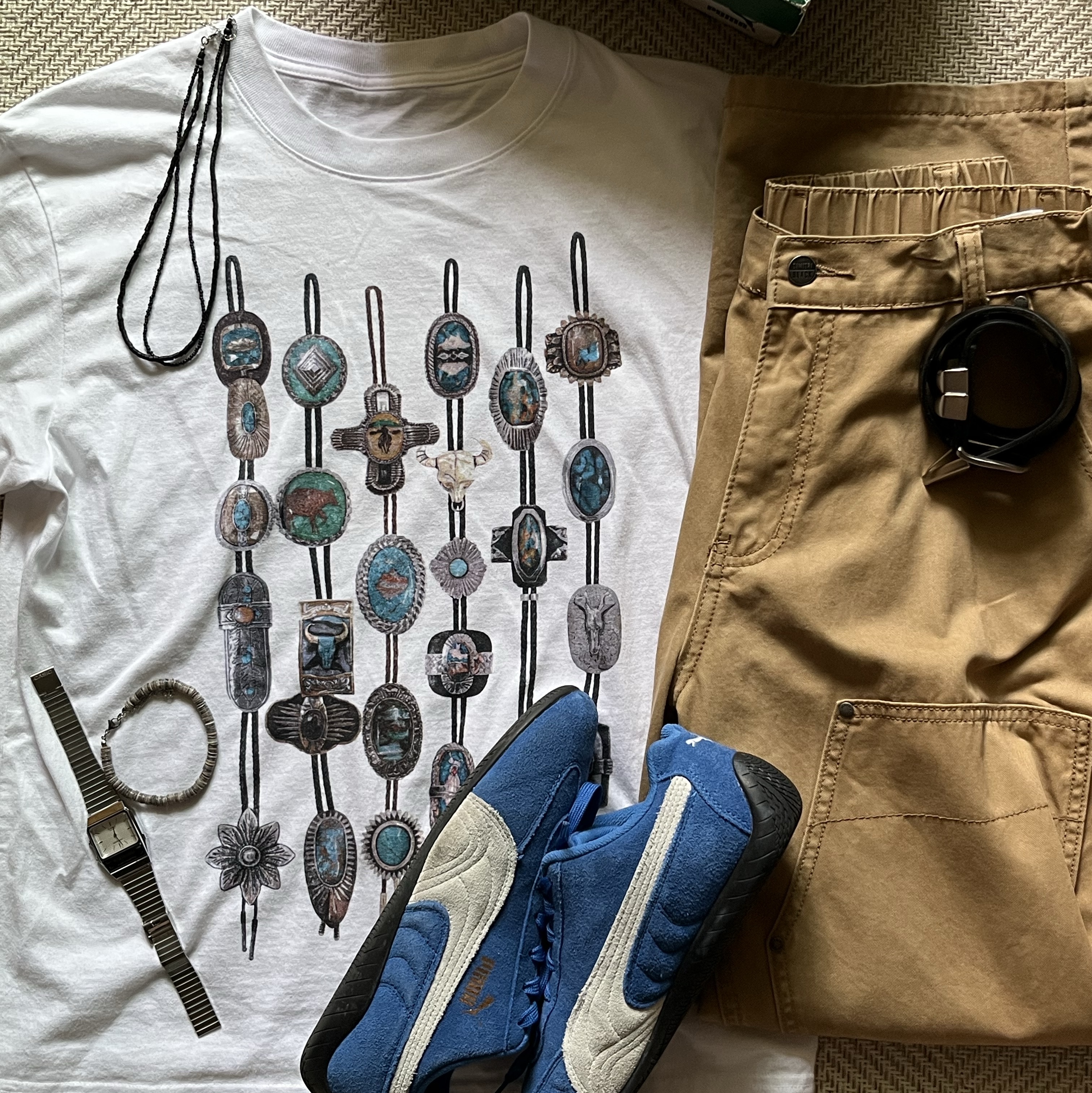 Puma Speedcat OG Sparco Strong Blue White, Casio AQ-800E-7ADF 착용 스타일