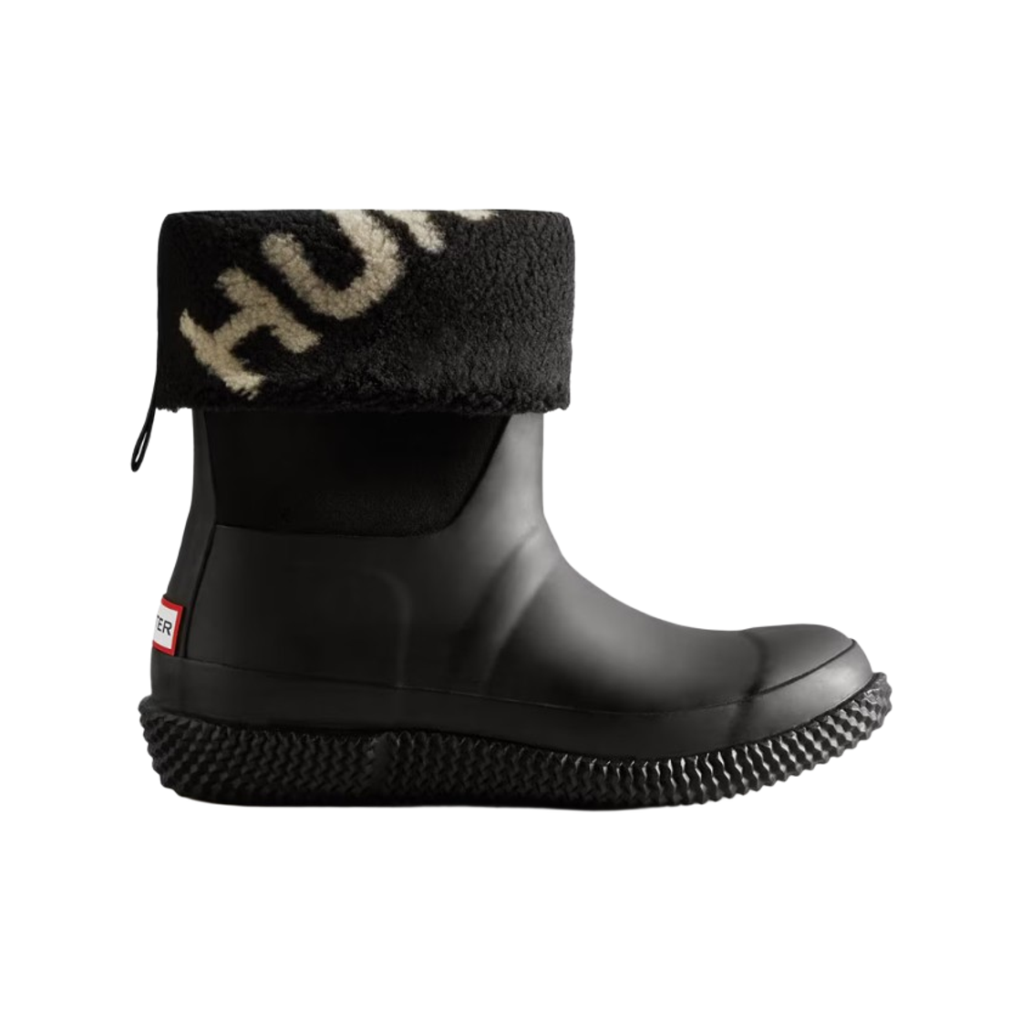 (W) 헌터 셰르파 로고 부츠 블랙 화이트 윌로우((W) Hunter Sherpa Logo Boots Black White Willow) - 1