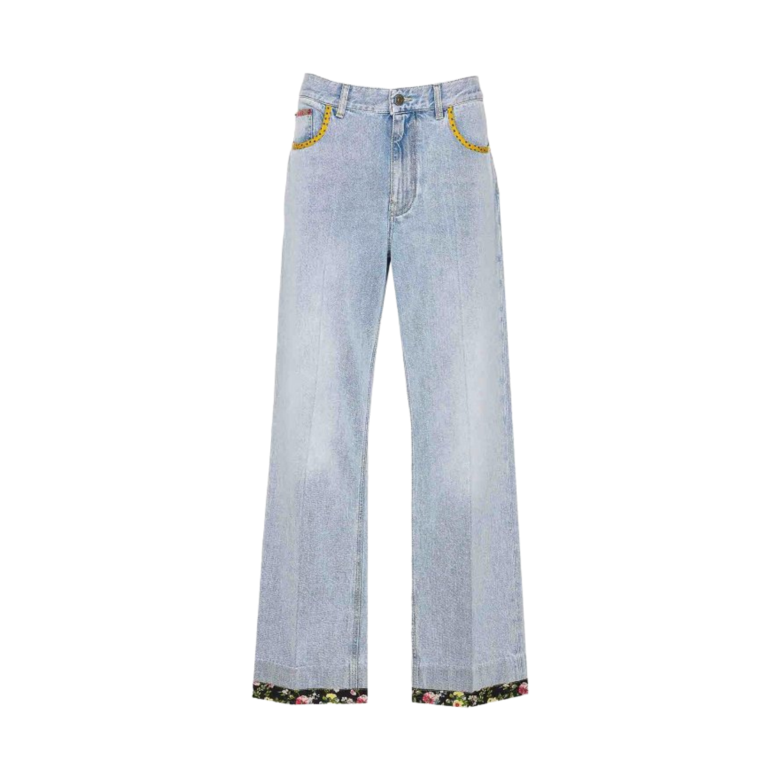 DD20G94W508 (W) Valentino Embroidered Denim Pants Light Blue
