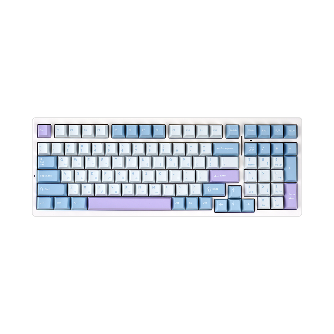 씽크웨이 TV99 유무선 99배열 기계식 키보드 프로즌화이트 오로라 아이스크림축(ThinkWay TV99 Keyboard Frozen White AI)