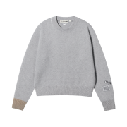 Uniqlo x Anya Hindmarch Premium Lambswool Long Sleeve Crew Neck Sweater Light Gray