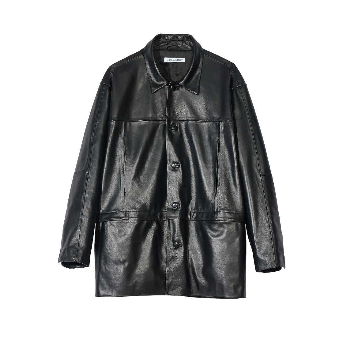 SC61CTSC-2454BK3 Sunday Ceremony Sheep Leather Car Coat - Black