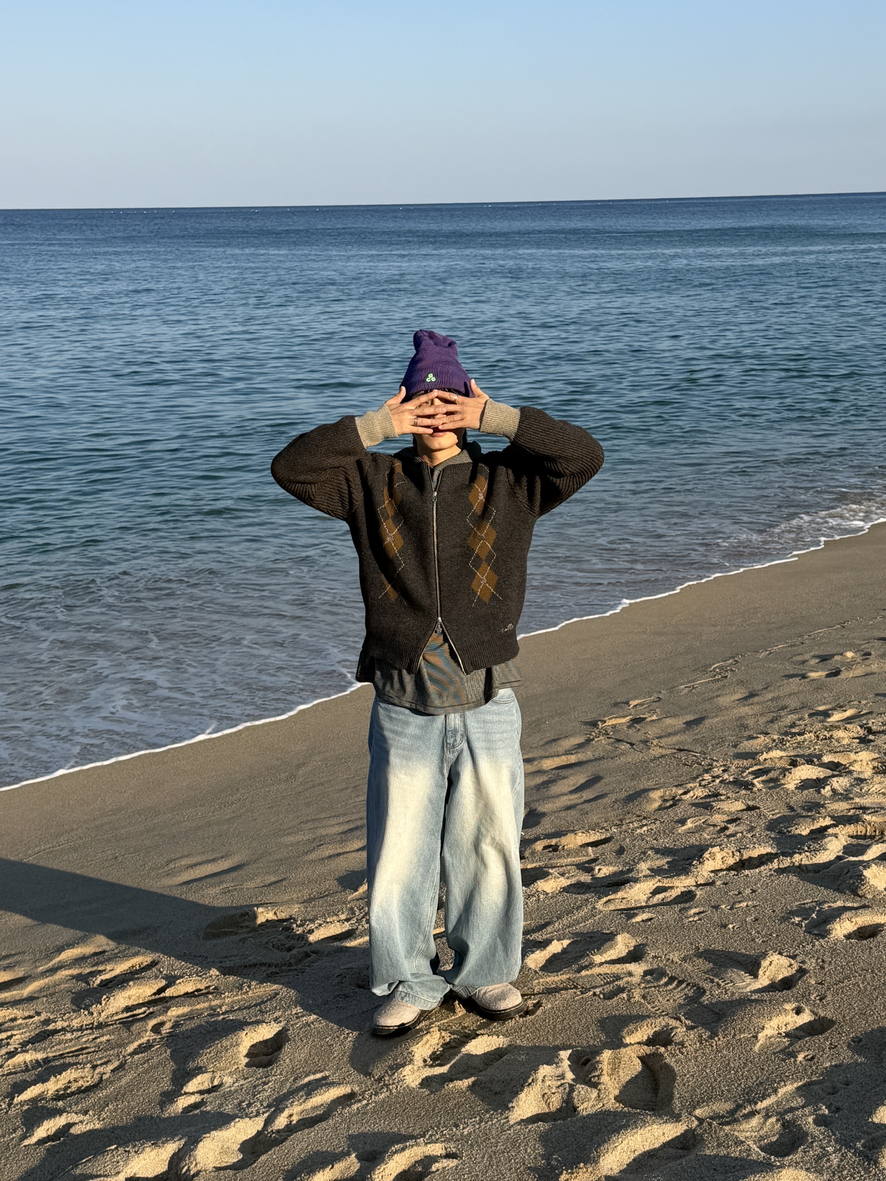 noun Corduroy Denim Pants Light Blue 착용 스타일 - 1