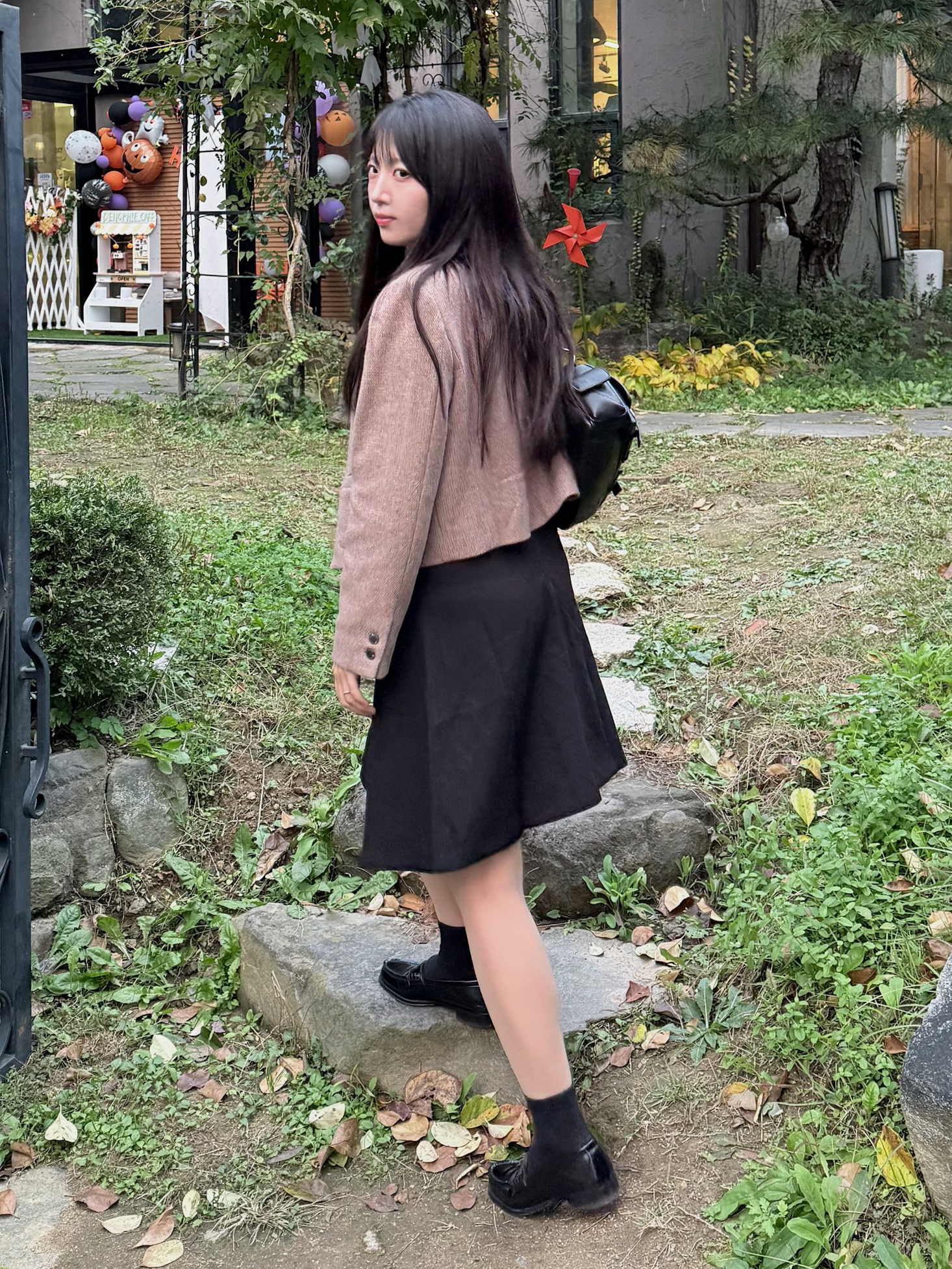 Haruta HS-4514 Penny Loafer Black 착용 스타일 - 3
