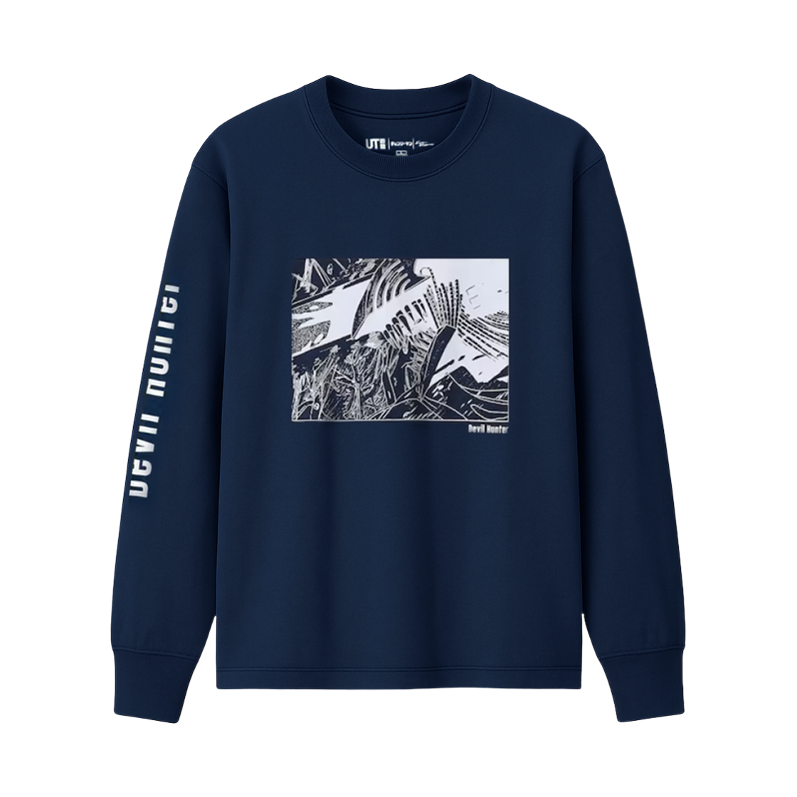 유니클로 UT 체인소 맨 x 코스케 카와무라 그래픽 롱슬리브 티셔츠 덴지 네이비 - JP(Uniqlo UT Chainsaw Man x Kosuke Kawamura Graphic T-Shirt Denji Navy - JP) - 1