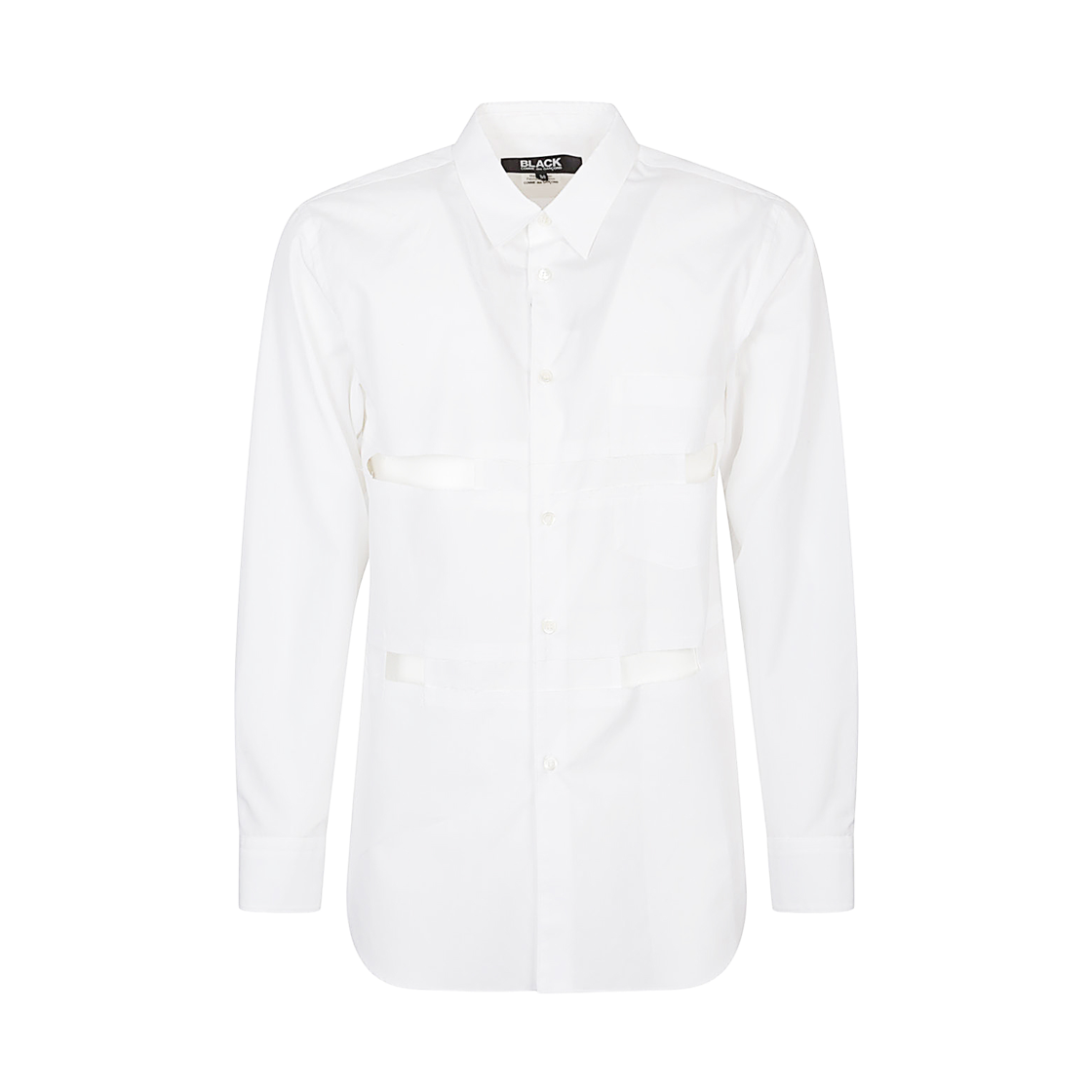 1O-B014-052-1 Black Comme des Garcons Cut Out Shirt White