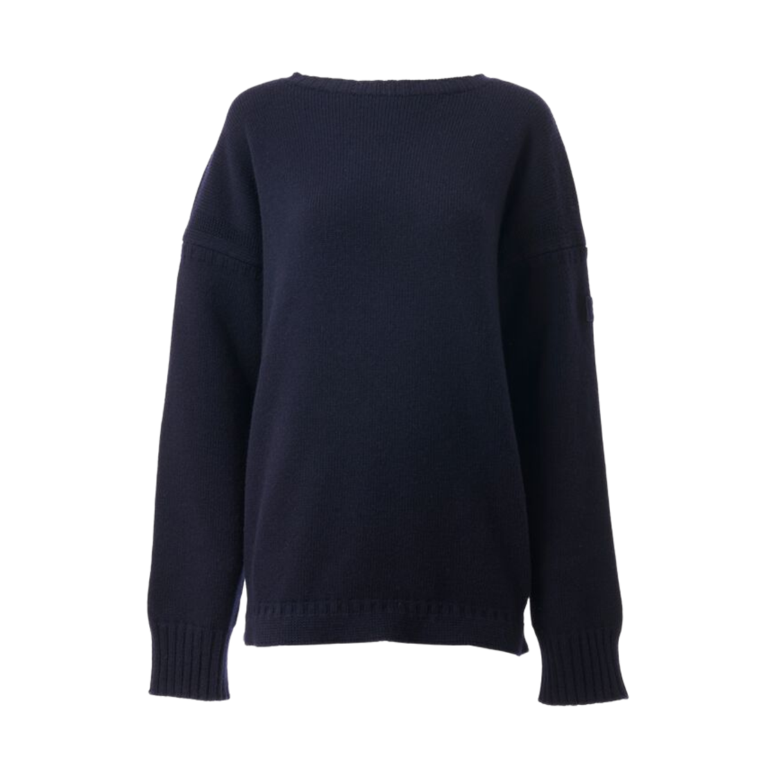 (W) 끌로에 울 캐시미어 니트 로고 스웨터 네이비((W) Chloe Wool Cashmere Knit Logo Sweater Navy)