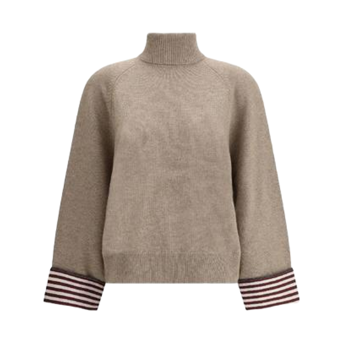 M12709803P-C077 (W) Brunello Cucinelli Cashmere Turtleneck Sweater Beige