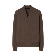 Uniqlo +J Premium Lambswool V-Neck Cardigan Dark Brown