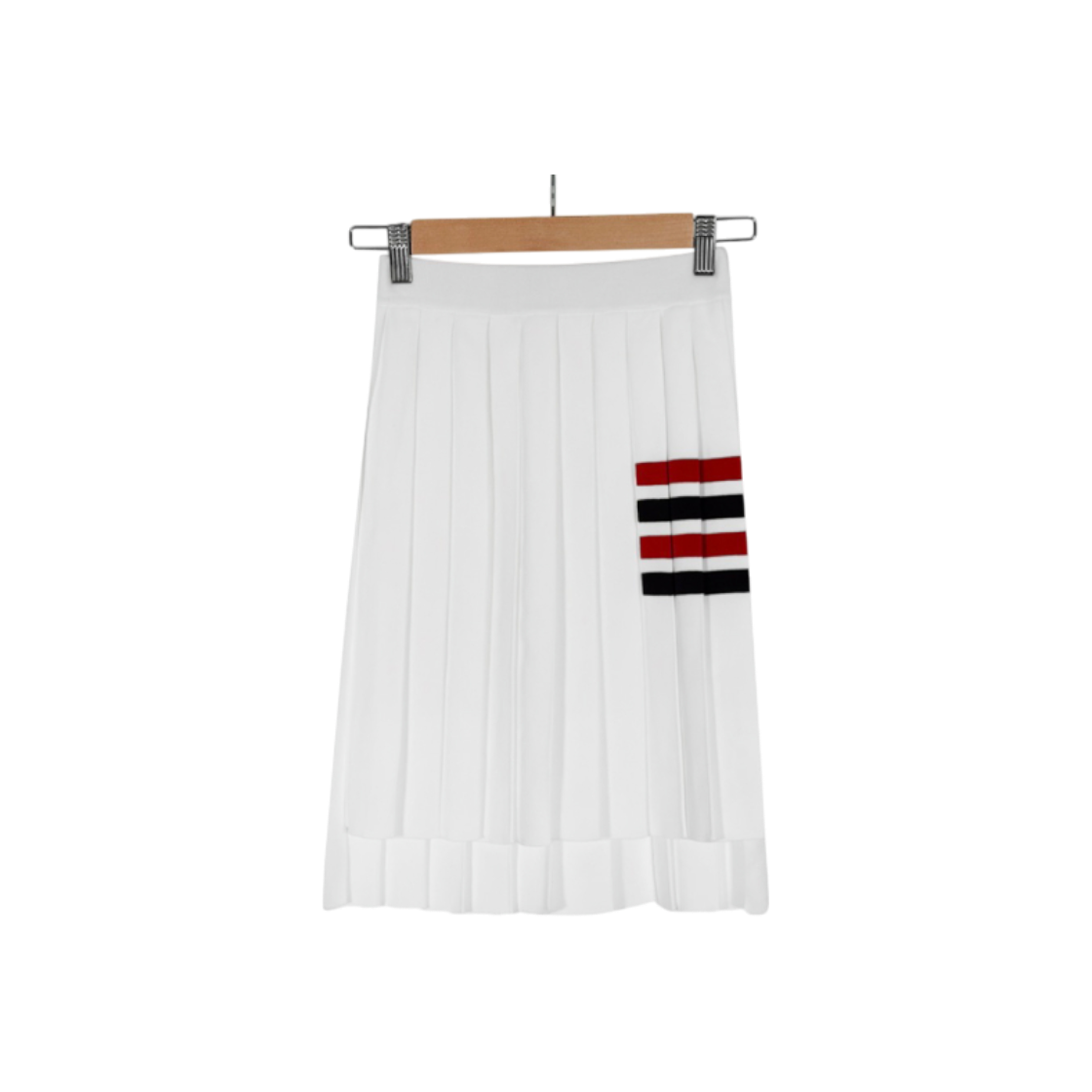ITVLATHLR9TP Thom Browne Women's Milano Stitch 4-Bar Pleated Midi Skirt - White