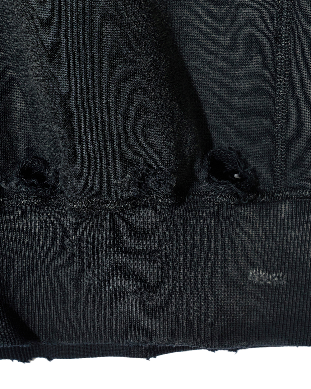 선데이세레머니 디스트레스 워시드 스웻 셔츠 - 블랙(Sunday Ceremony Distressed Washed Sweatshirt - Black) - 5