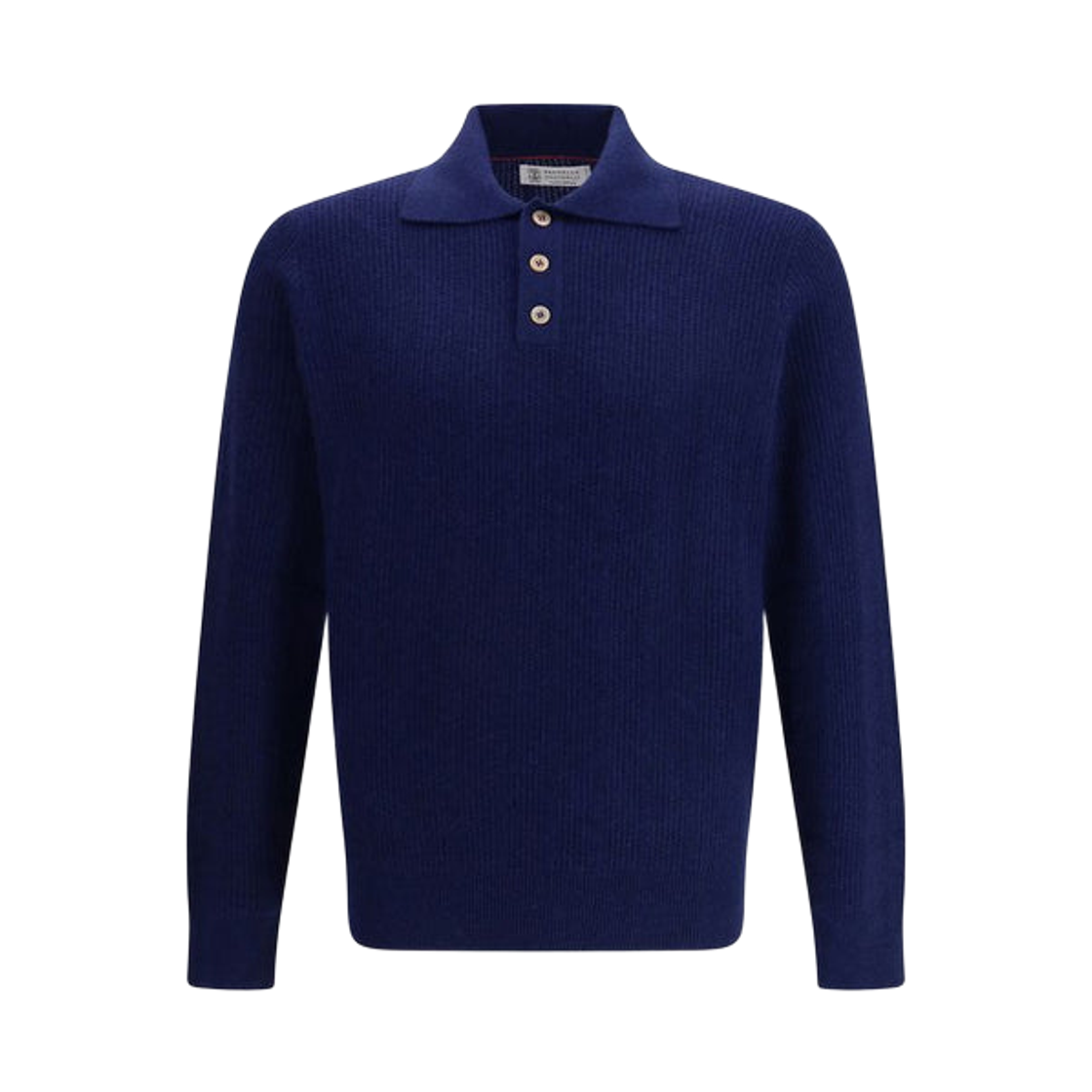 M22202535-C3994 Brunello Cucinelli Long-Sleeve Cashmere Polo Shirt Blue