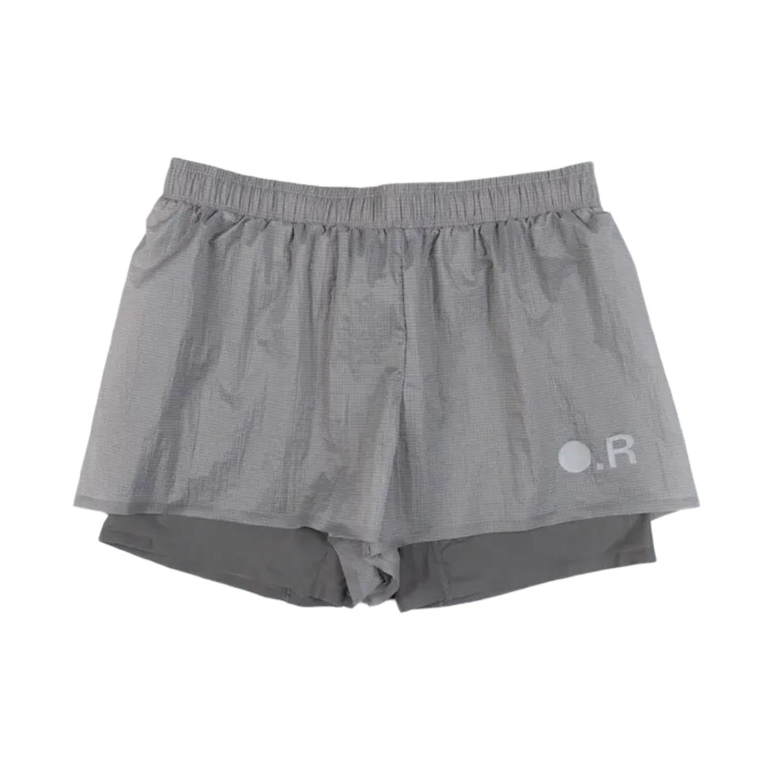 - Optimistic Runners Glossy Ripstop Shorts Light Grey