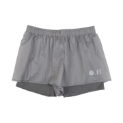 Optimistic Runners Glossy Ripstop Shorts Light Grey