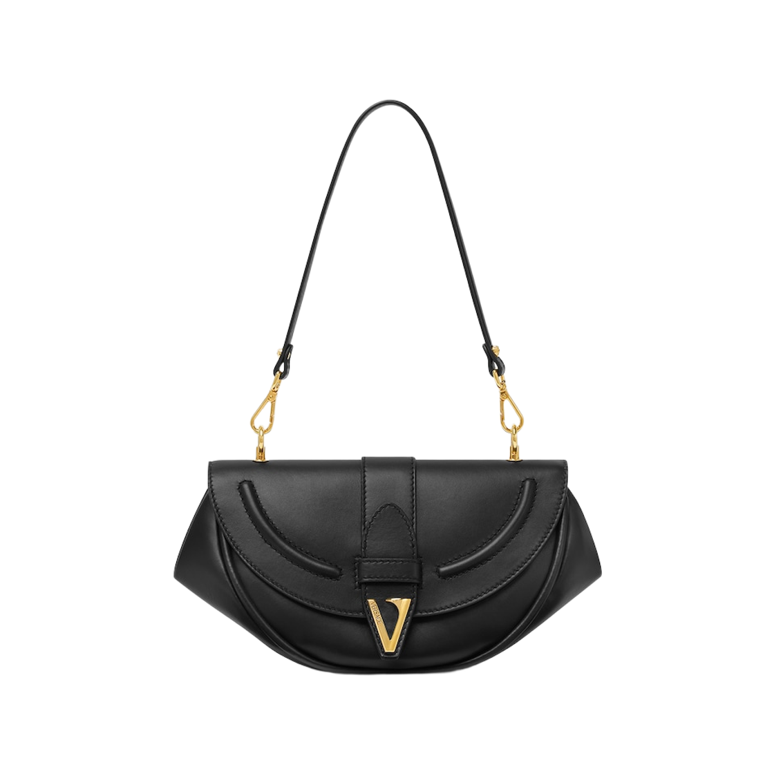 1020088-1A16004-1B00V Versace Virtus Leather Shoulder Bag Black Gold