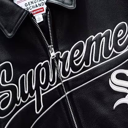 Supreme x Chicago White Sox Leather Varsity Jacket Black - 25FW 착용 스타일
